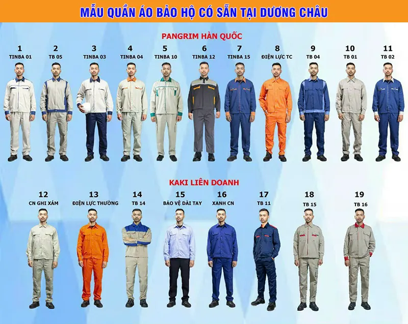 Quần áo bảo hộ lao động có sẵn